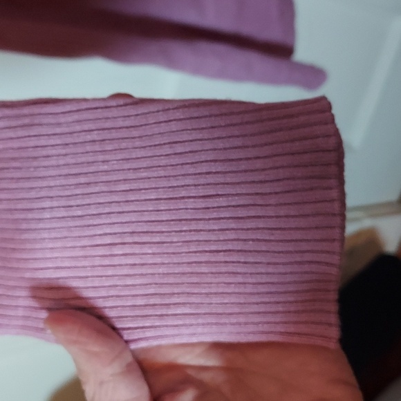 525 America Women's Ribbed Knit Duster Sweater In Dusty Lilac Size Large - Picture 7 of 11